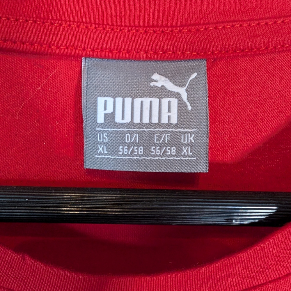 Puma Red Men's Short Sleeve Graphic Tee with Italian Stripe - Picture 2 of 16
